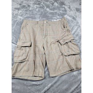 English Laundry Shorts Mens 38 plaid‎ Cargo 100% soft cotton Casual